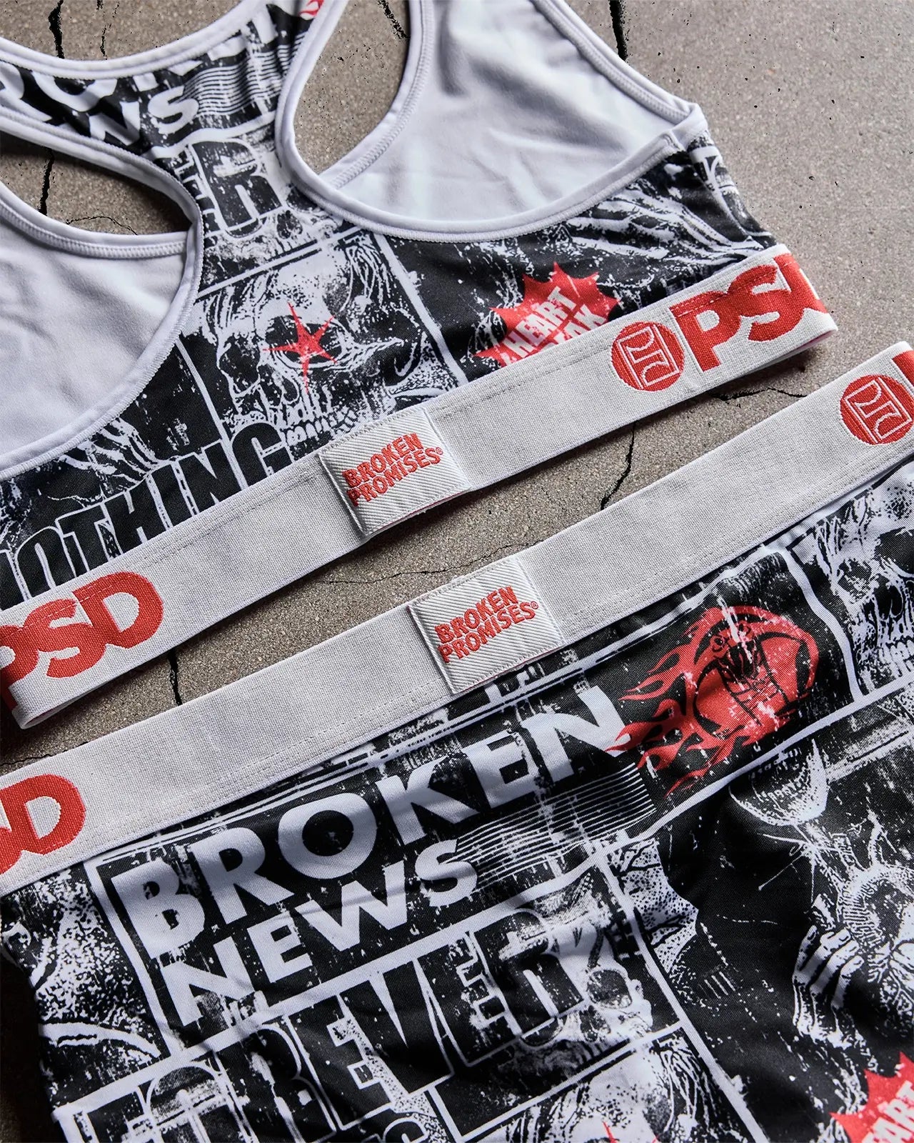 Women Broken Promises - Broken News - Sports Bra | PSD