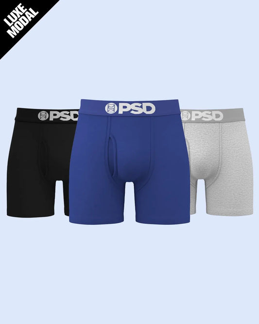 Men Luxe Modal 3 Pack - LA Blue - Mid Length - Luxe Modal | PSD
