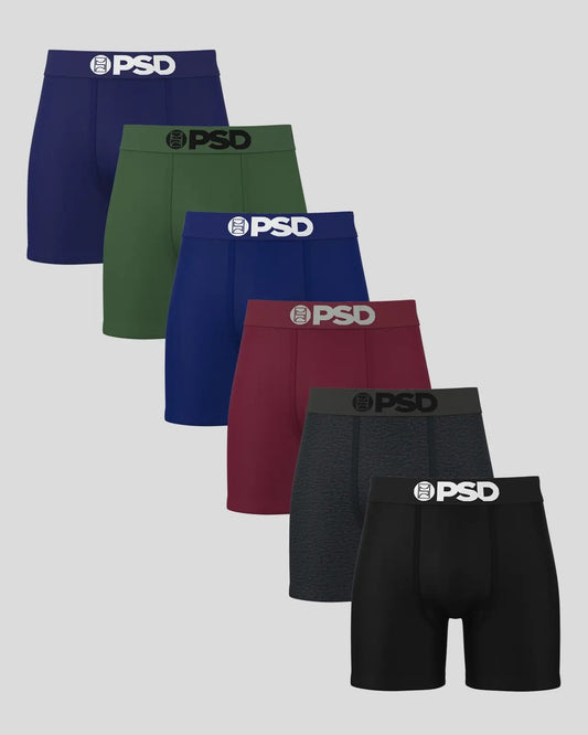Men Solids 6 Pack - Dark Tones - Mid Length - Cotton | PSD