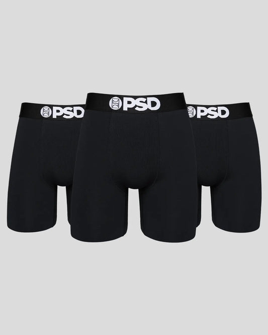 Men Solids 3 Pack - Black - Standard Length - Cotton | PSD