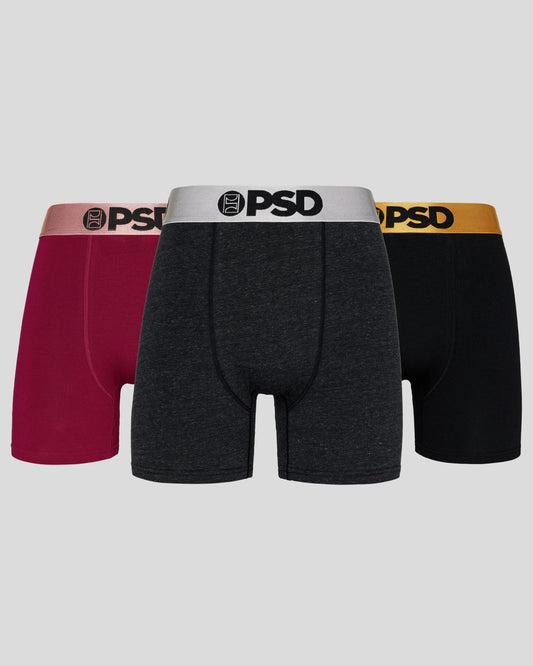 Men 3 Pack - Metallic Solids - Mid Length - Cotton | PSD