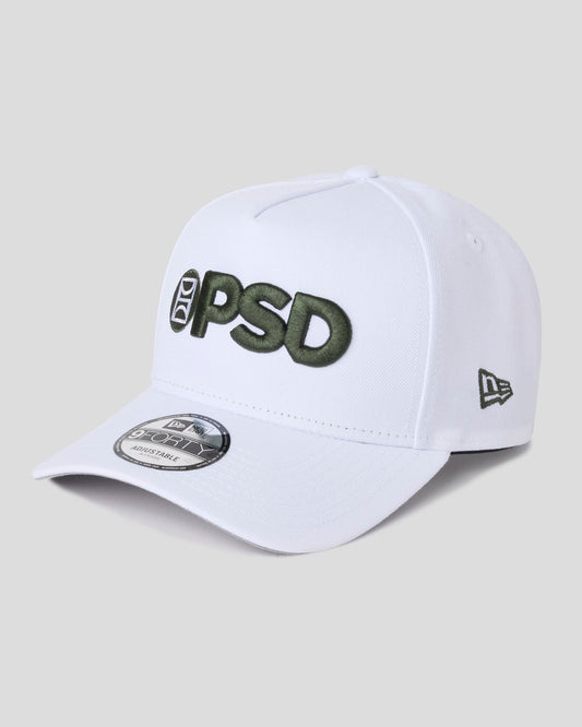 Men New Era x PSD Logo Hat White/Green - ACCESSORIES | PSD