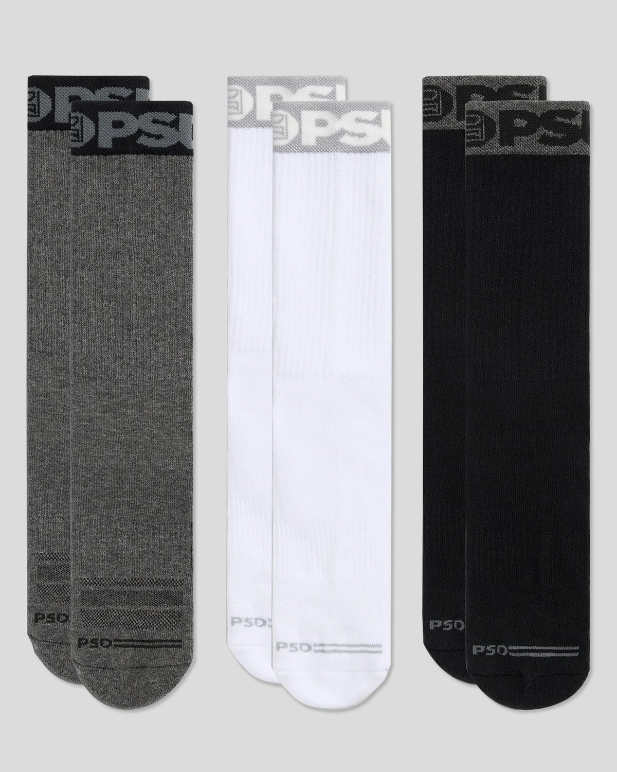 Men|Sale 3 Pack - Band Crew - Grey/White/Black - Crew Sock | PSD