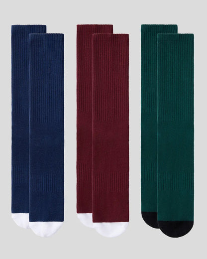 Men 3 Pack - Logo Crew - Dark Tones - Crew Sock | PSD