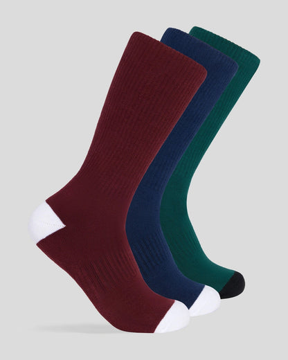 Men 3 Pack - Logo Crew - Dark Tones - Crew Sock | PSD
