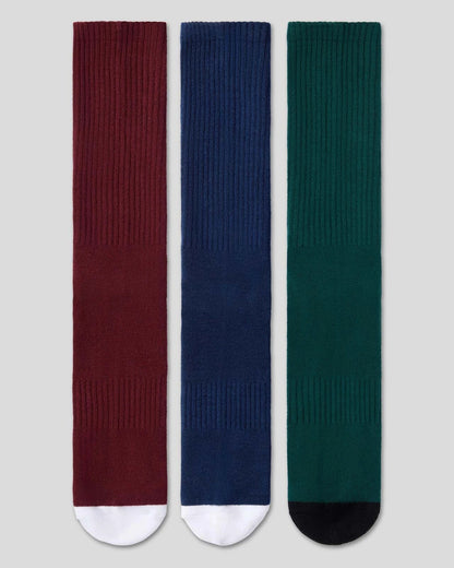 Men 3 Pack - Logo Crew - Dark Tones - Crew Sock | PSD