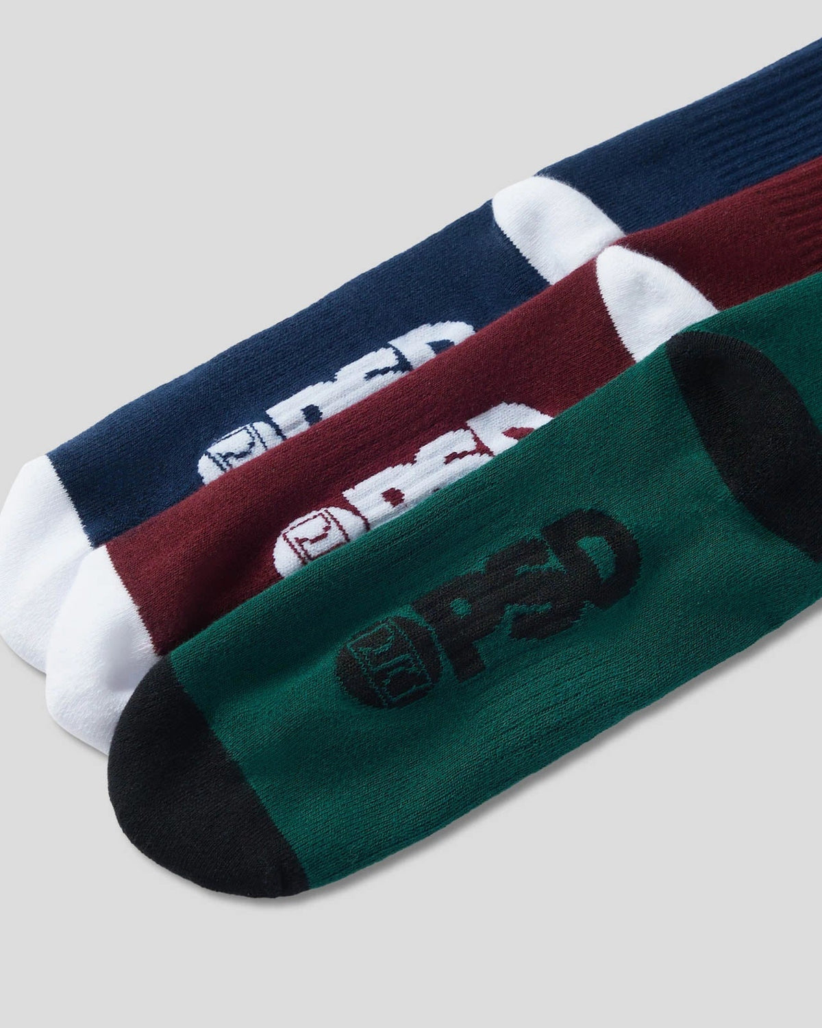 Men 3 Pack - Logo Crew - Dark Tones - Crew Sock | PSD