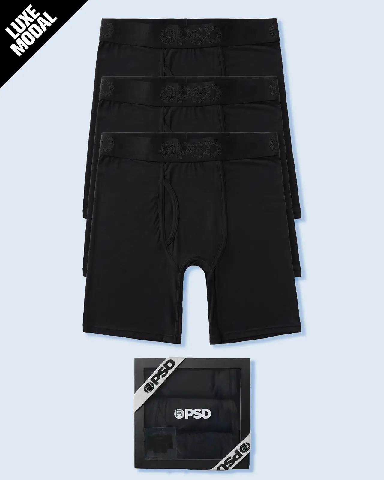 Men Luxe Modal 3 Pack - Black - Standard Length - Luxe Modal | PSD