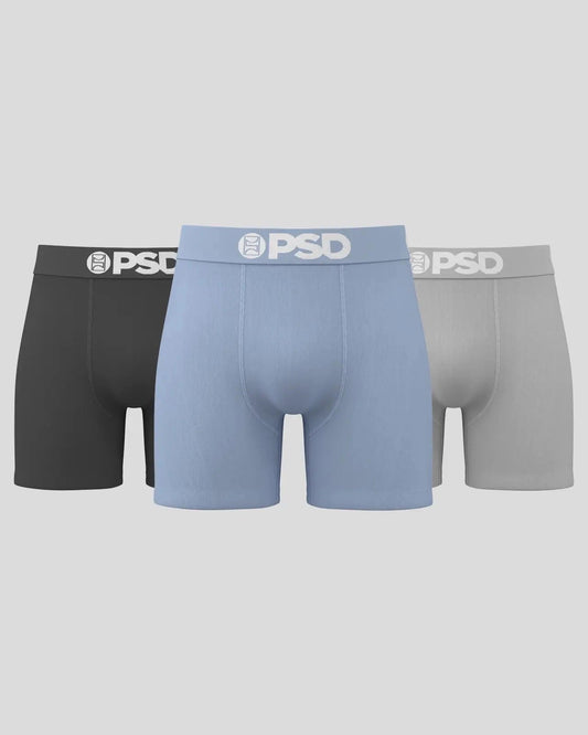 Men Solids 3 Pack - Core Light Blue - Mid Length - Cotton | PSD