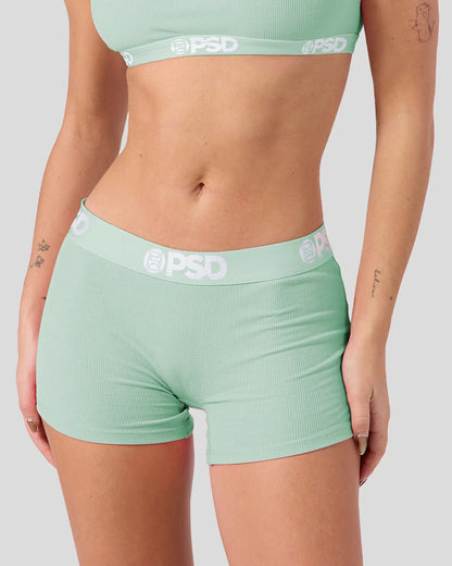Women Ribbed - Mint - Boy Short - Ribbed | PSD