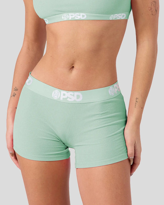 Women Ribbed - Mint - Boy Short - Ribbed | PSD