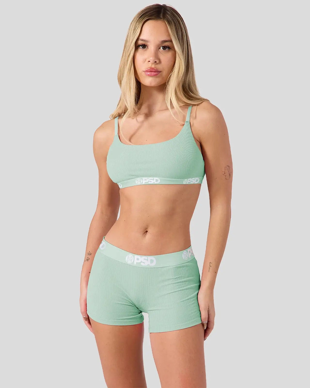 Women Ribbed - Mint - Boy Short - Ribbed | PSD