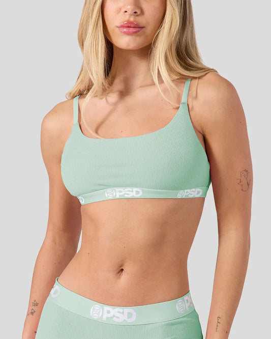 Women Ribbed - Mint - Scoop Bralette - Ribbed | PSD