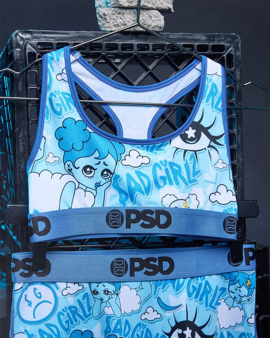 Women Sad Girlz - Blues - Sports Bra | PSD