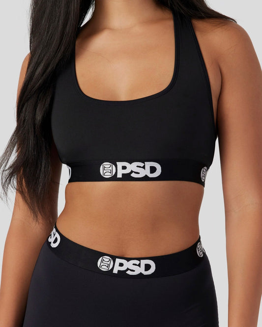 Women Solids - Black - Sports Bra | PSD