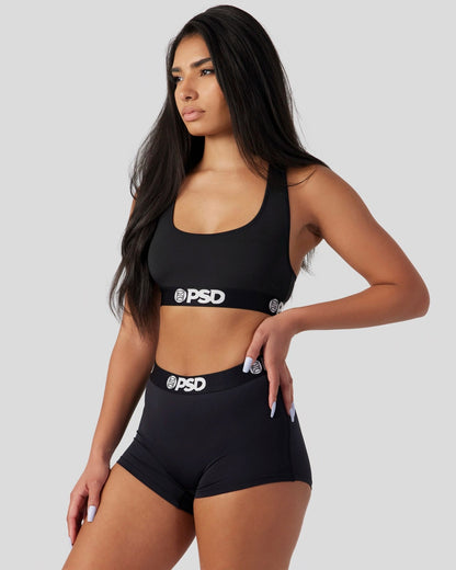 Women Solids - Black - Sports Bra | PSD