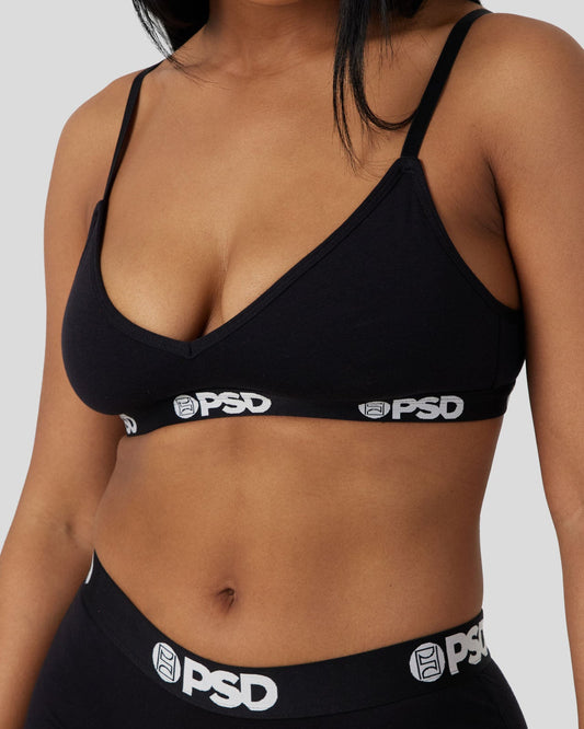 Women Modal Solids - Black - V-Neck Bralette - Modal | PSD
