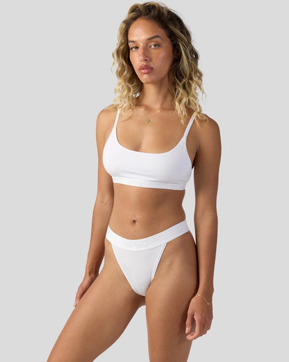 Women Modal Solids - White - Tanga - Modal | PSD
