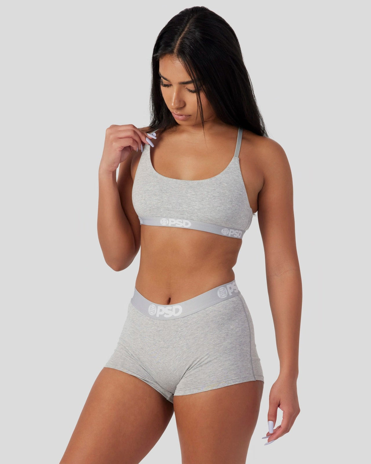 Women Modal Solids - Athletic Grey - Scoop Bralette - Modal | PSD