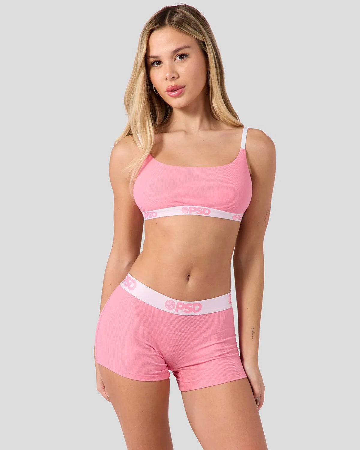 Women Ribbed - Baby Pink - Boy Short - Ribbed | PSD