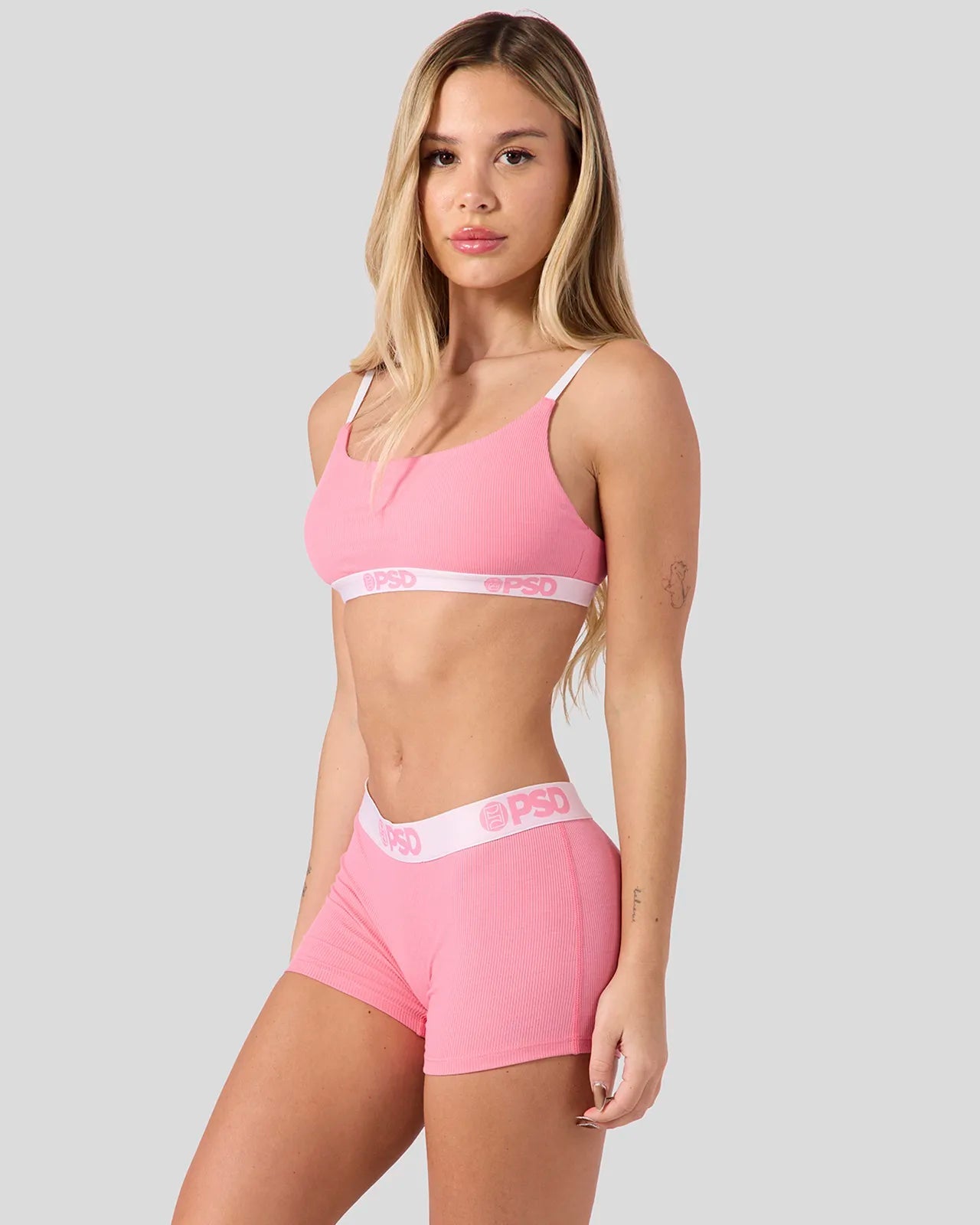 Women Ribbed - Baby Pink - Boy Short - Ribbed | PSD