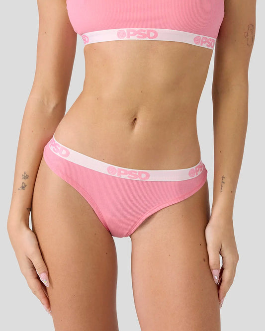 Women Ribbed - Baby Pink - Thong - Ribbed | PSD
