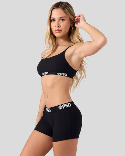 Women Ribbed - Black - Boy Short - Ribbed | PSD