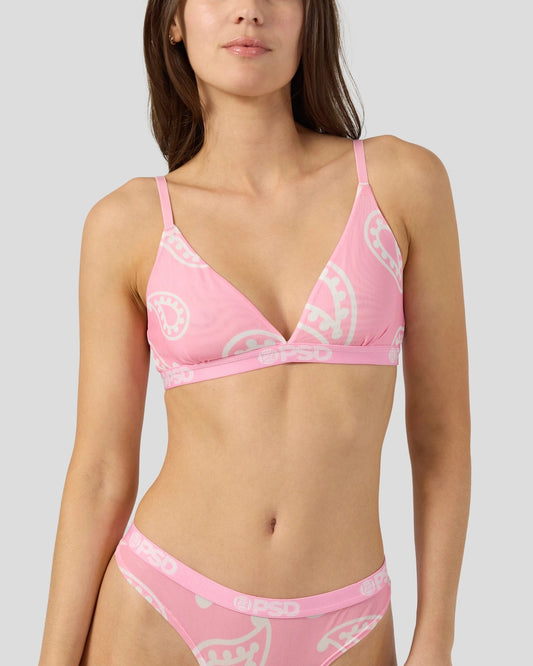Women|Sale Mesh - Pink Bandana - Triangle Bralette - Mesh | PSD