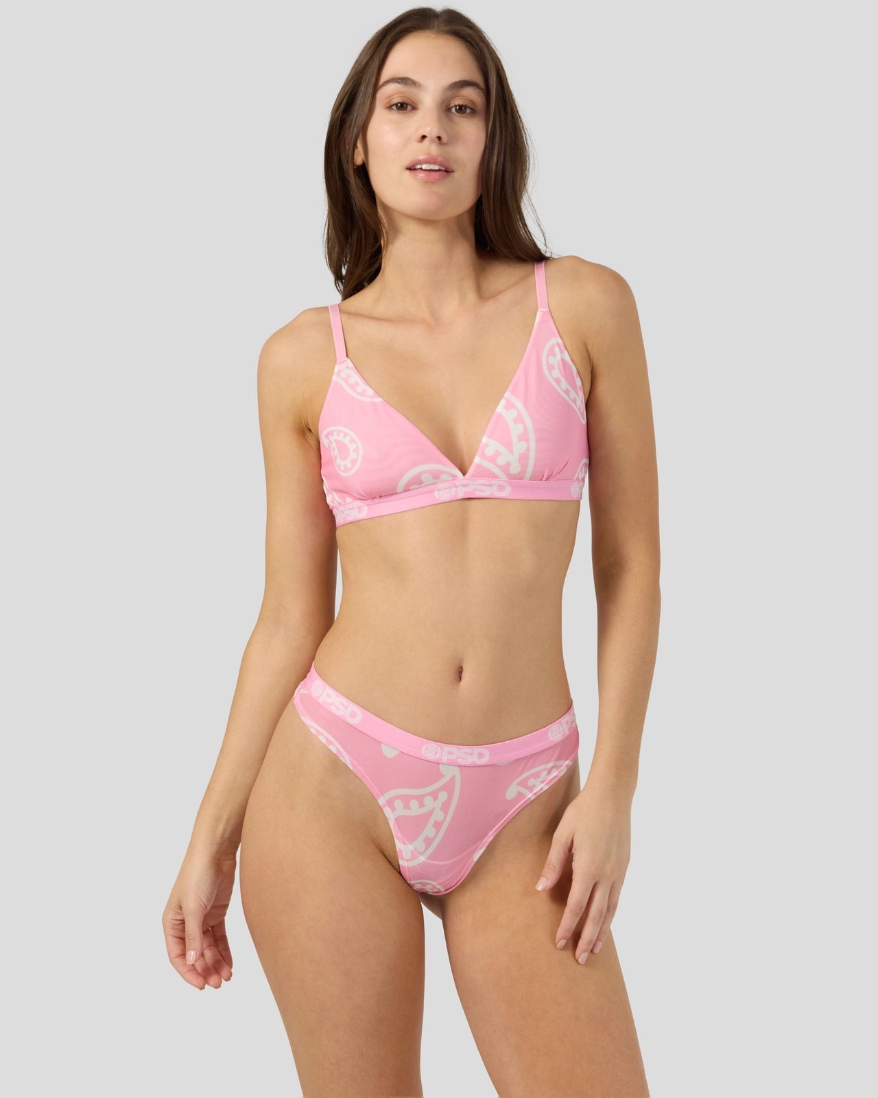 Women|Sale Mesh - Pink Bandana - Triangle Bralette - Mesh | PSD