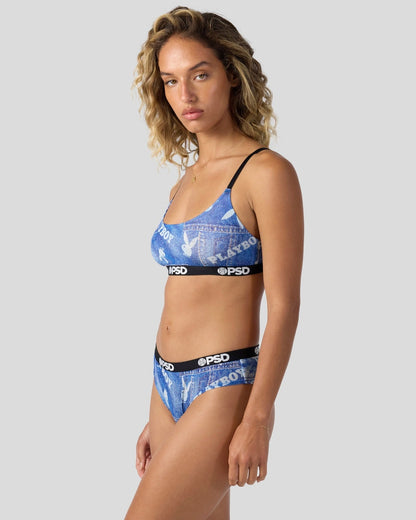 Women|Sale Playboy - Denim Mesh - Scoop Bralette - Mesh | PSD
