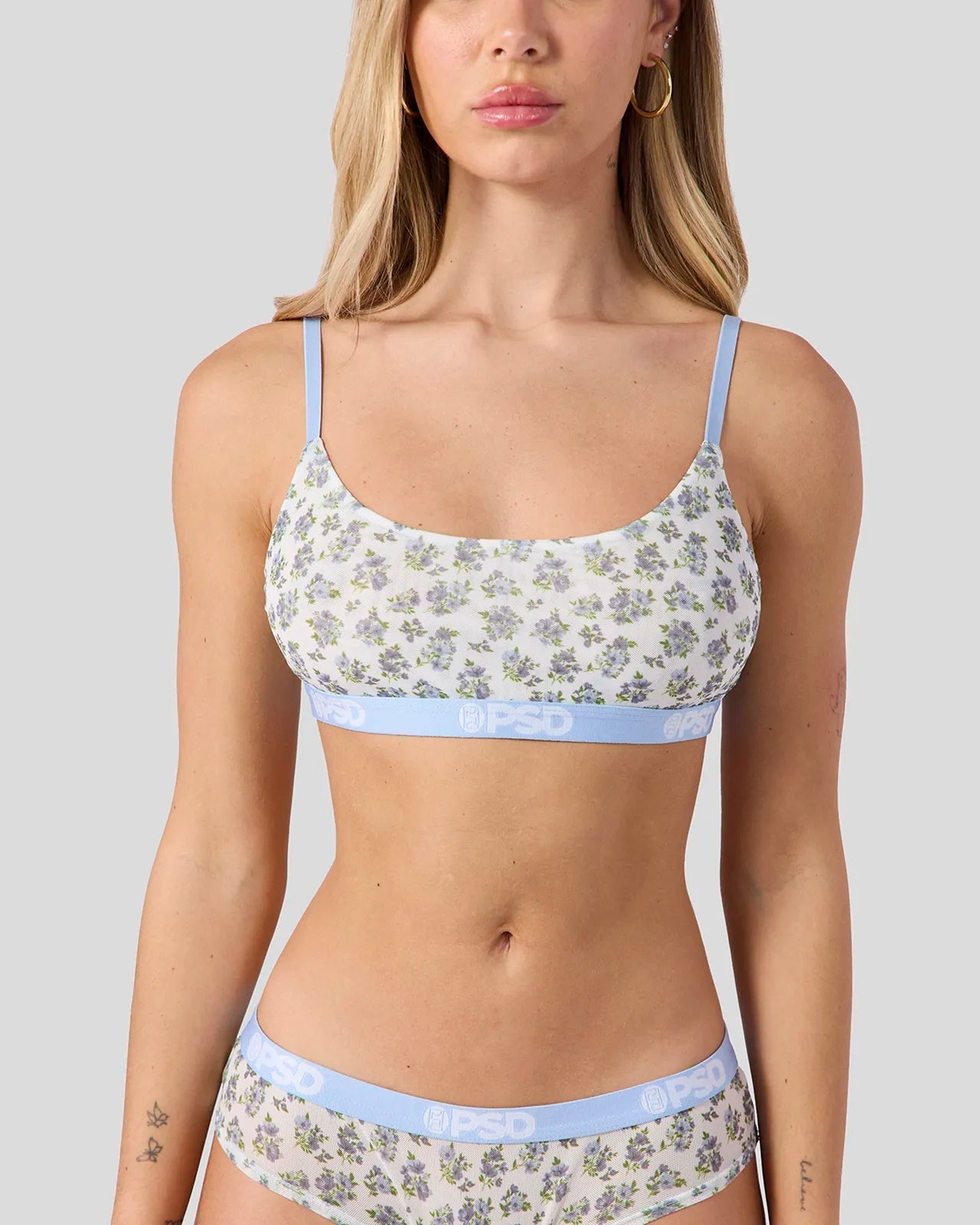 Women Mesh - Sky Blossom - Scoop Bralette - Mesh | PSD