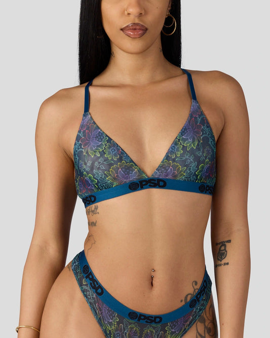 Women|Sale Mesh - Floclr Blst - Triangle Bralette - Mesh | PSD