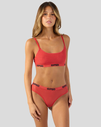 Women|Sale Mesh - Solid Red - Scoop Bralette - Mesh | PSD