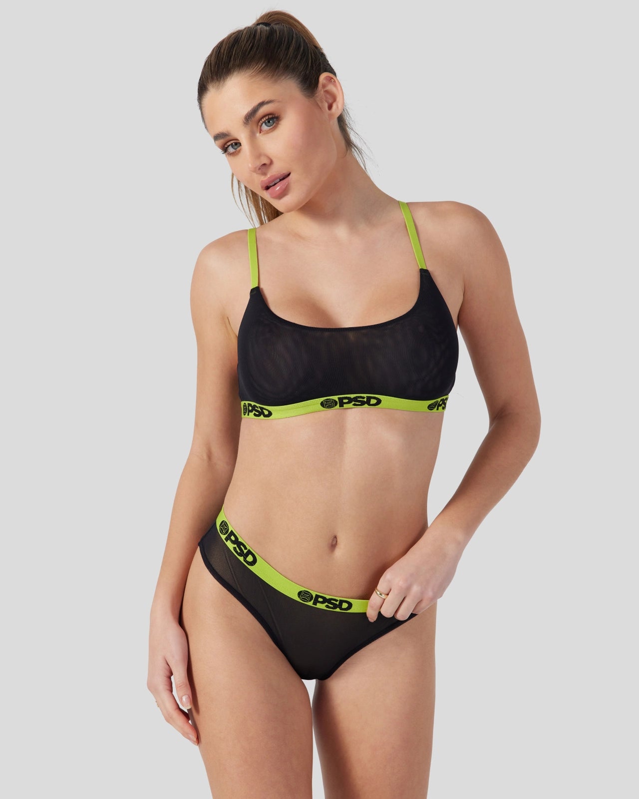 Women|Sale Mesh - Solid Black - Scoop Bralette - Mesh | PSD