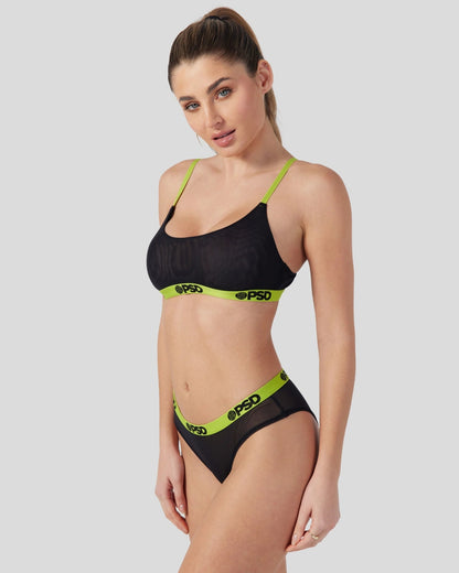 Women|Sale Mesh - Solid Black - Scoop Bralette - Mesh | PSD