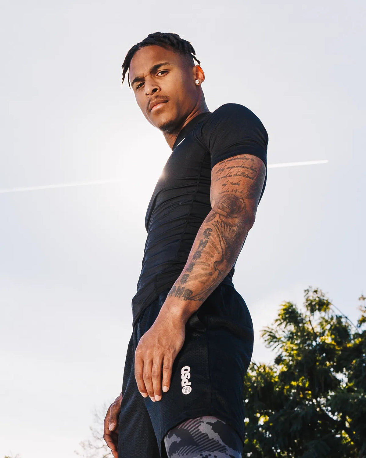 Men Compression Tee Short Sleeve - Black - Compression Tee | PSD