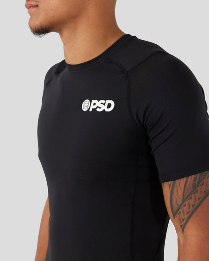 Men Compression Tee Short Sleeve - Black - Compression Tee | PSD