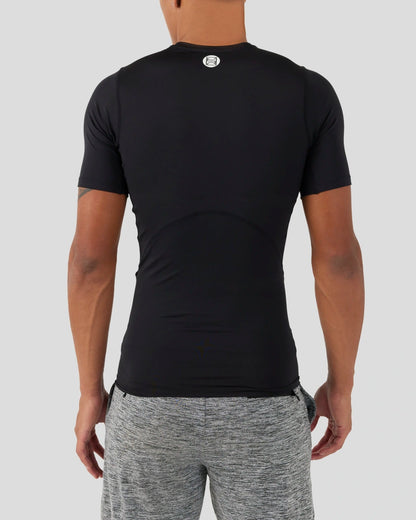 Men Compression Tee Short Sleeve - Black - Compression Tee | PSD