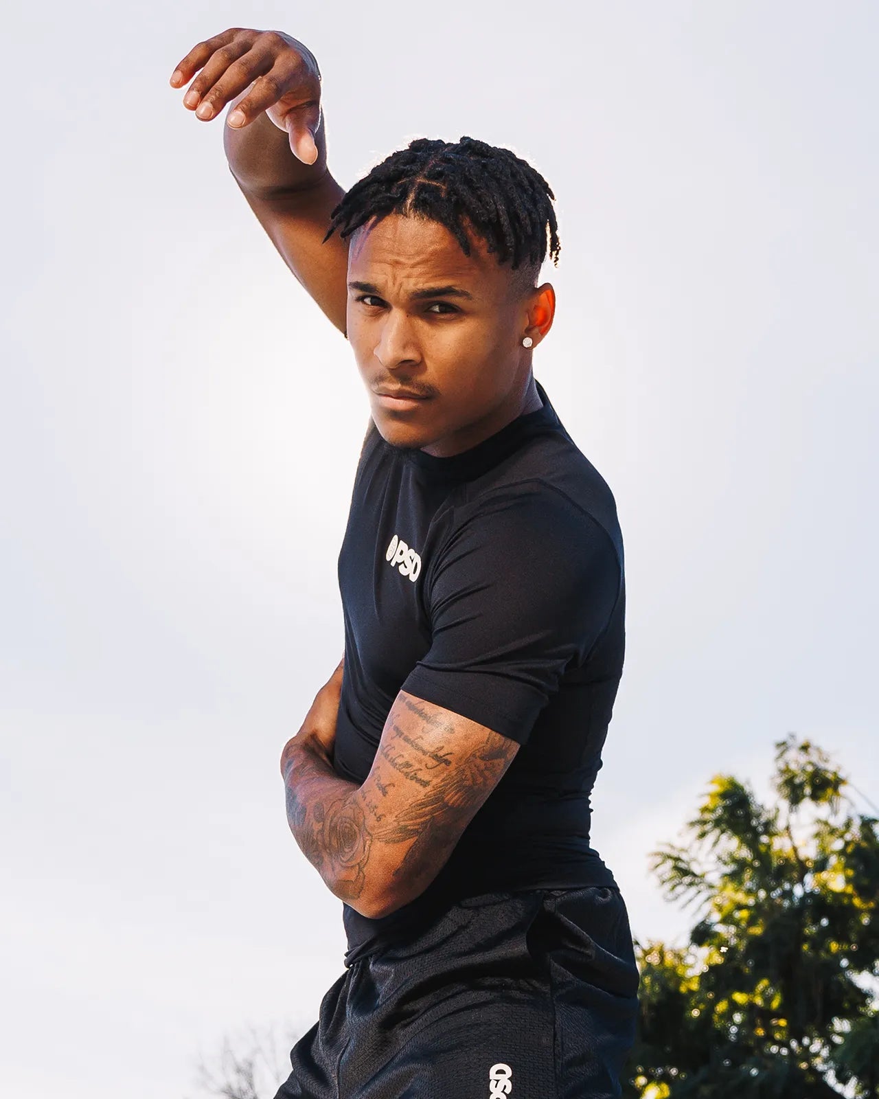 Men Compression Tee Short Sleeve - Black - Compression Tee | PSD