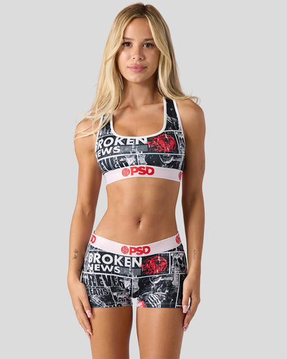 Women Broken Promises - Broken News - Sports Bra | PSD