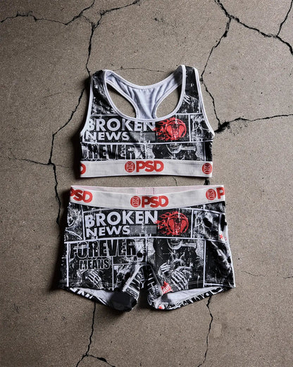 Women Broken Promises - Broken News - Sports Bra | PSD
