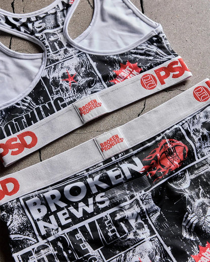 Women Broken Promises - Broken News - Sports Bra | PSD