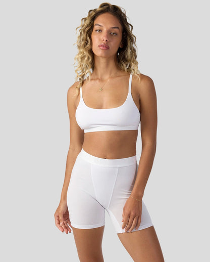 Women|Sale Modal Solids - White - Womens Boxer Brief - Modal | PSD