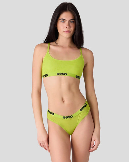 Women|Sale Mesh - Solid Yello Pop - Scoop Bralette - Mesh | PSD