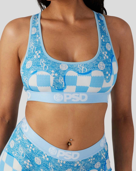 Sale Blue Denim Drip - Sports Bra | PSD